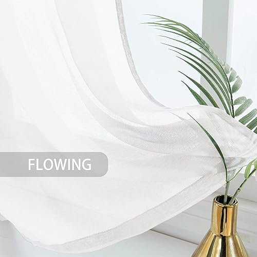 Miniatura 6 de Cenefa blanca de 15 pulgadas de largo, transparente, para sala de estar, dormitorio, cocina, cenefa transparente con filtro de luz, cortina pequeña