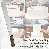Vista 21 de Wooden Handle Butter Cake Icing Spatula Smoothing Pastry Decorating Tool Stainless Steel,Grilling, Baking Cooking Kitchen Utensil (8" Blade)