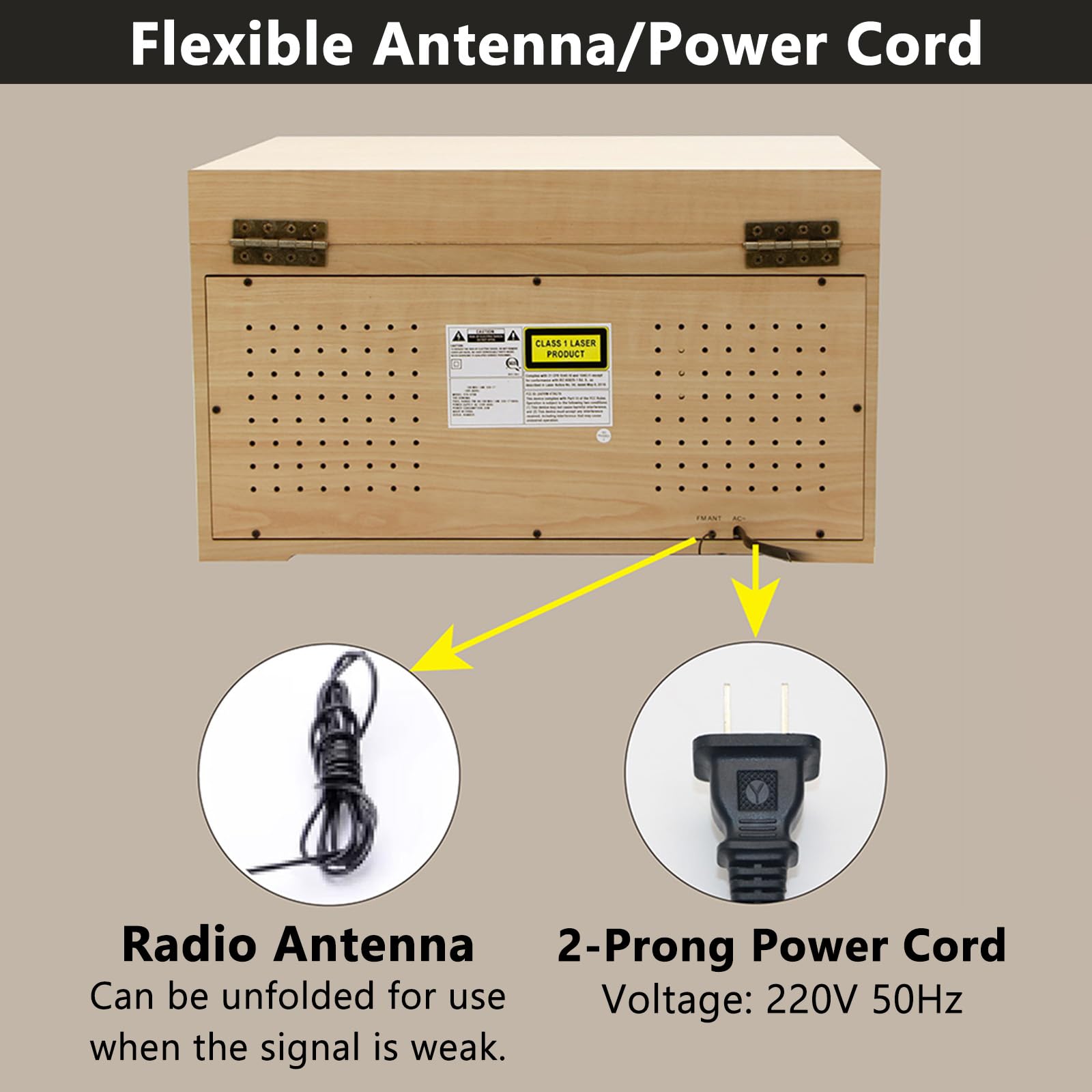 Lettore audio multifunzionale con Bluetooth, CD, cassetta, radio AM/FM e supporto per cuffie, per musica, notizie e intrattenimento