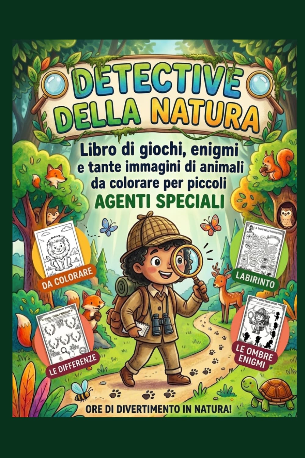 DETECTIVE DELLA NATURA: Libro di giochi, enigmi e tante immagini di animali da colorare per piccoli AGENTI SPECIALI