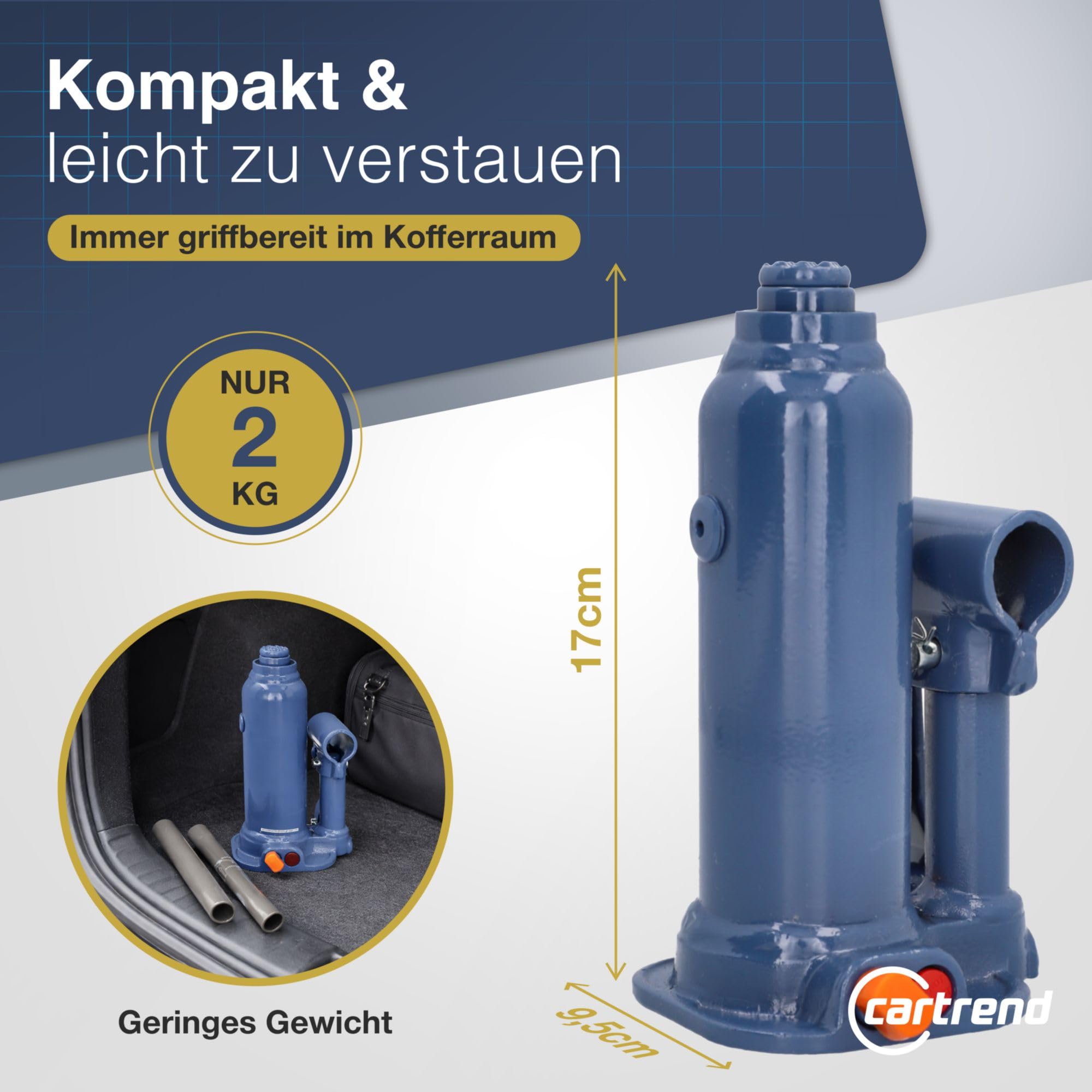 Cartrend Hydrauliczny podnośnik do butelek 10005 2 T, szary