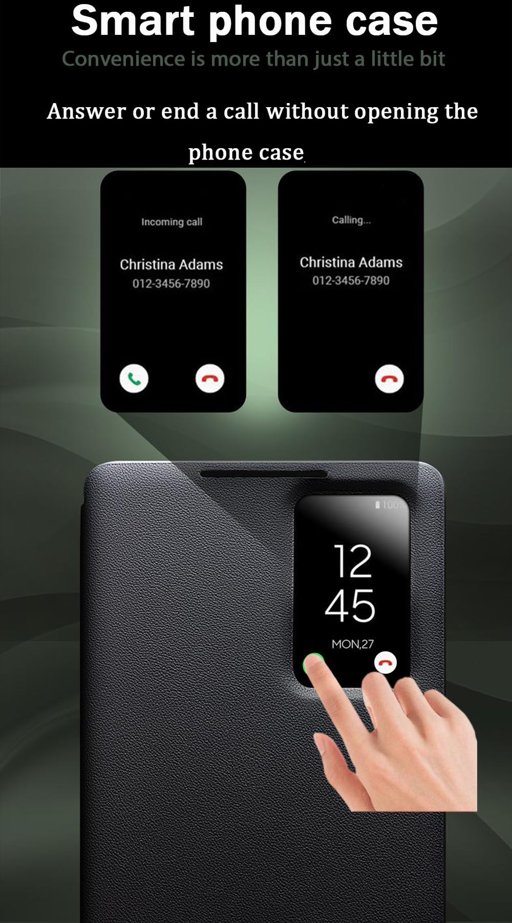 Skórzane Etui Smart do Samsung Galaxy S26 Ultra. Automatyczne Usypianie/Budzenie, Pokrowiec na Telefon, Inteligentny Futerał do Samsung S 26 Ultra -Czarny