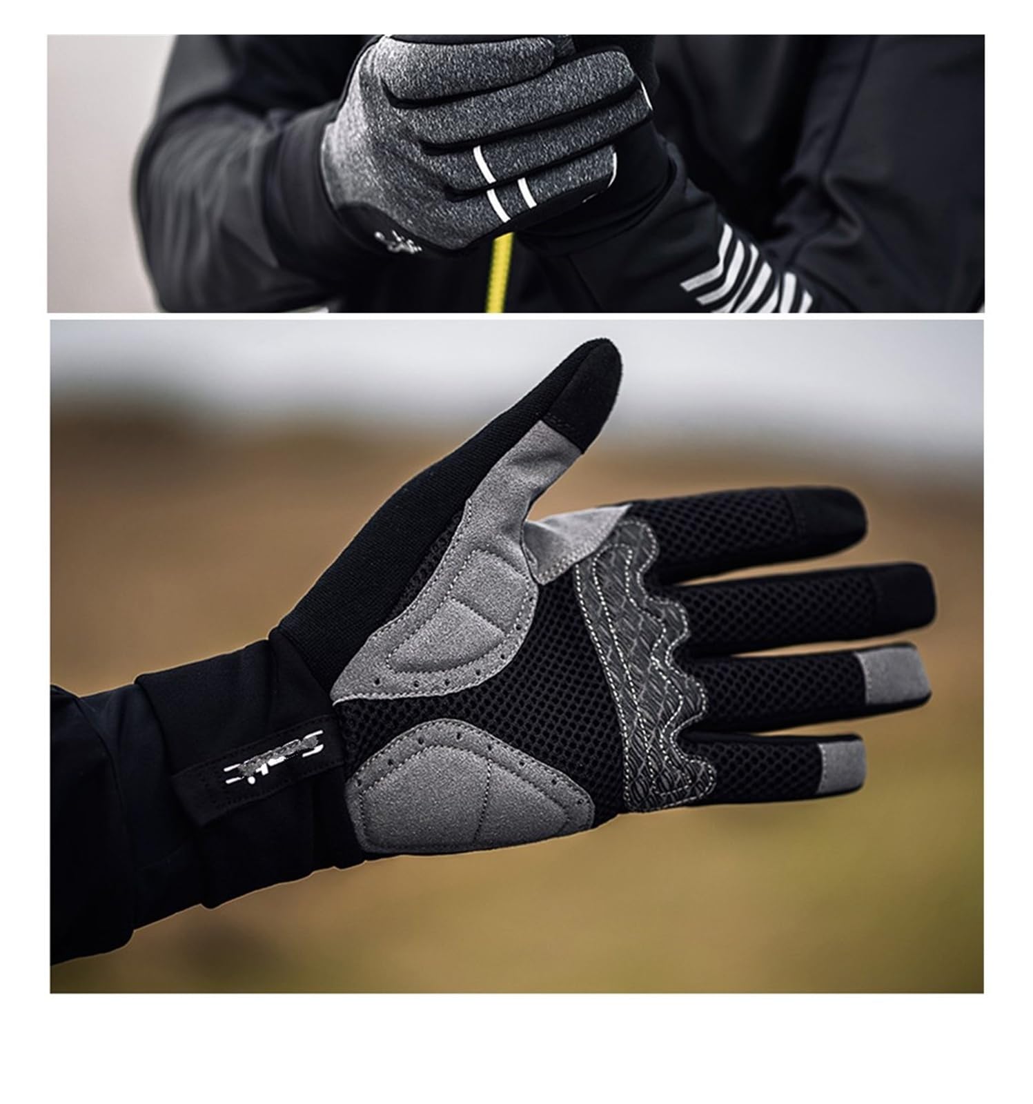 PUCIO Rękawice rowerowe zimowe termiczne polar pełne palce ekran dotykowy MTB rower szosowy rękawiczki męskie damskie