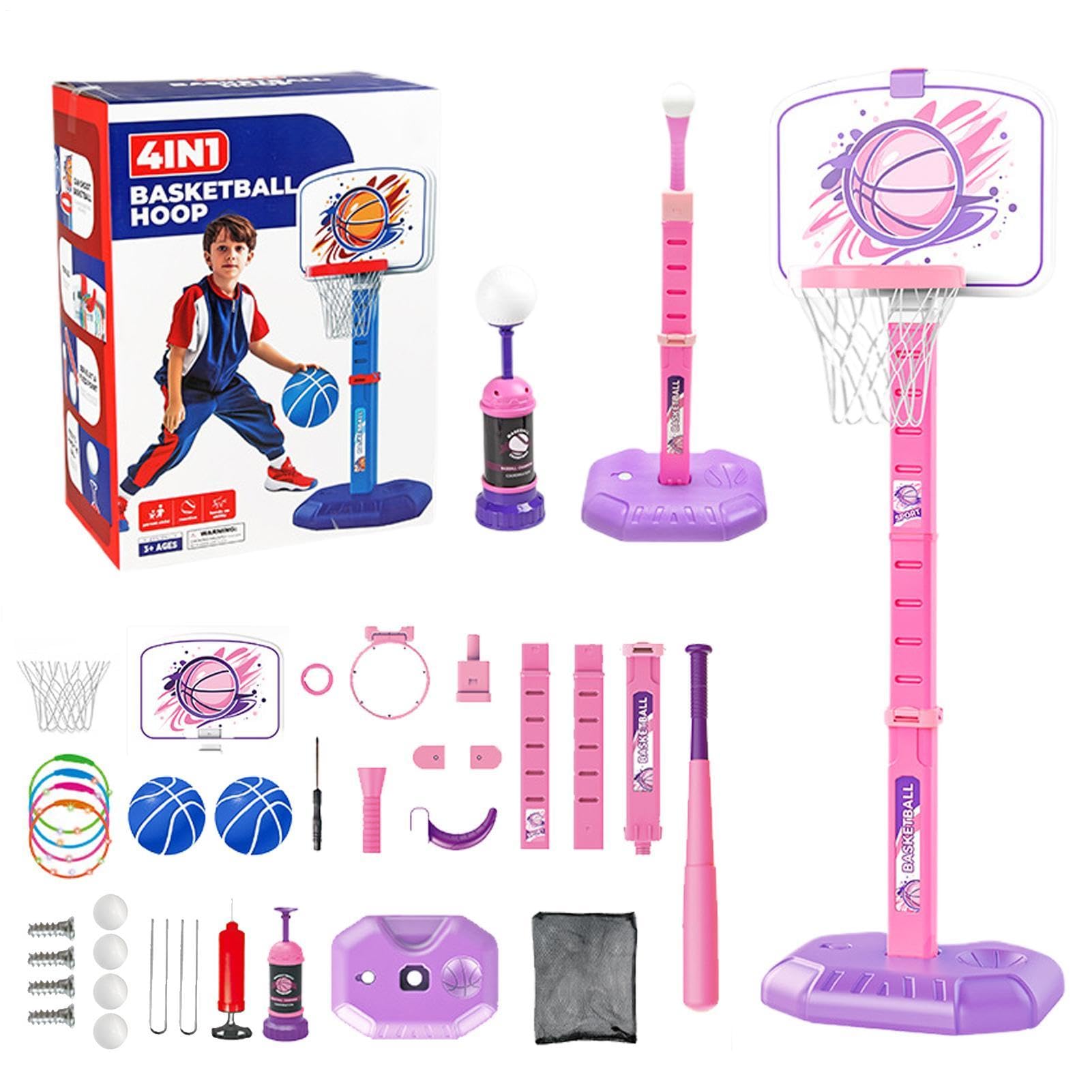 Cerchio da basket per bambini, per interni | Giocattoli di taglio regolabili in altezza, set di giocattoli sportivi coperti per 1-8 anni