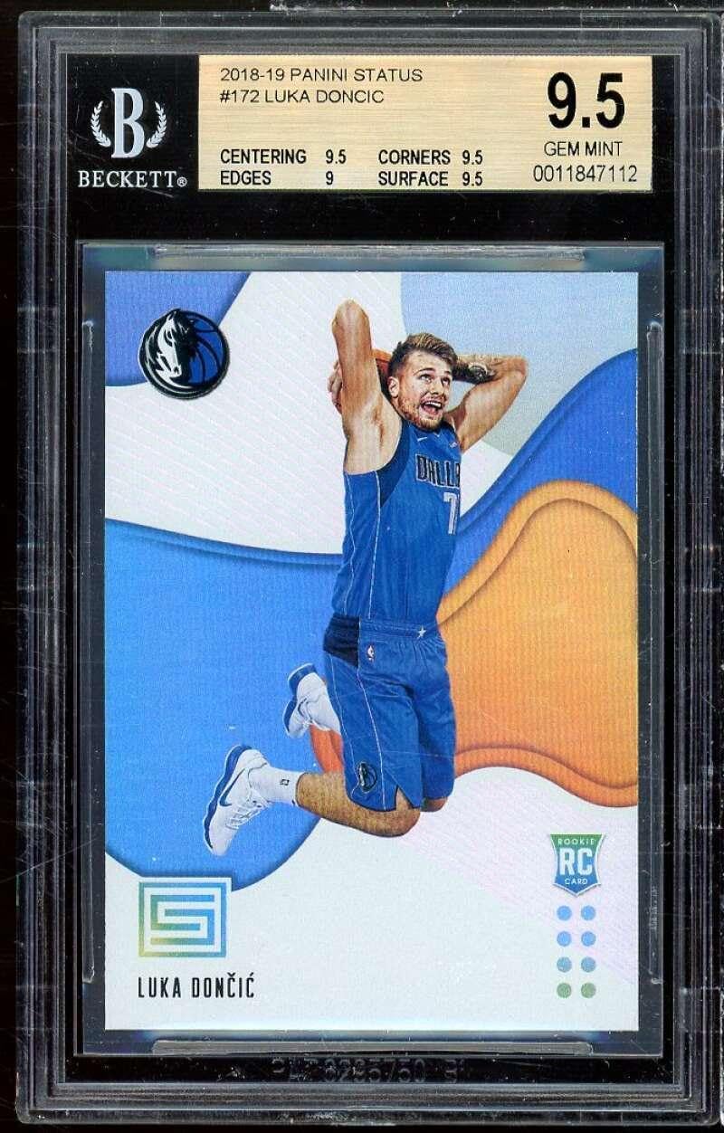 Luka Doncic Rookie Card 2018-19 Panini Status #172 BGS 9.5 (9.5 9.5 9 9.5) - Basketball Slabbed Rookie Cards