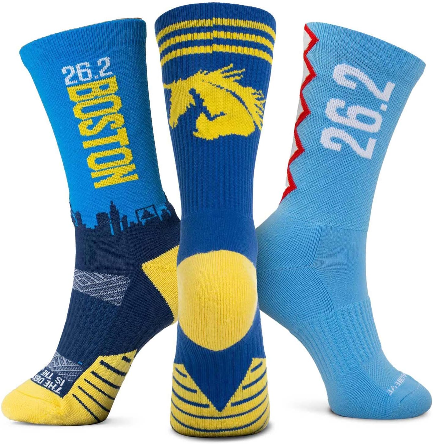 Gone For a Run Inspirational Running Socks - Mid-Calf Performance Socks - 3 Pack - Multiple Designs