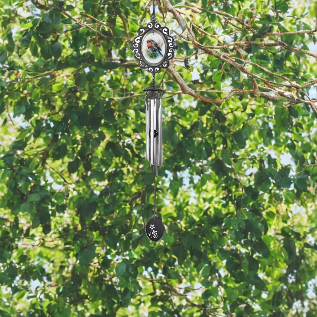 ICE ARMOR 33" Long Bird Glass Wind Chime Statue Sculpture Ornament Decoration Home/Room Decor and Gift Ideas for Housewarming, Holidays and Birthdays Great Collectible Addition