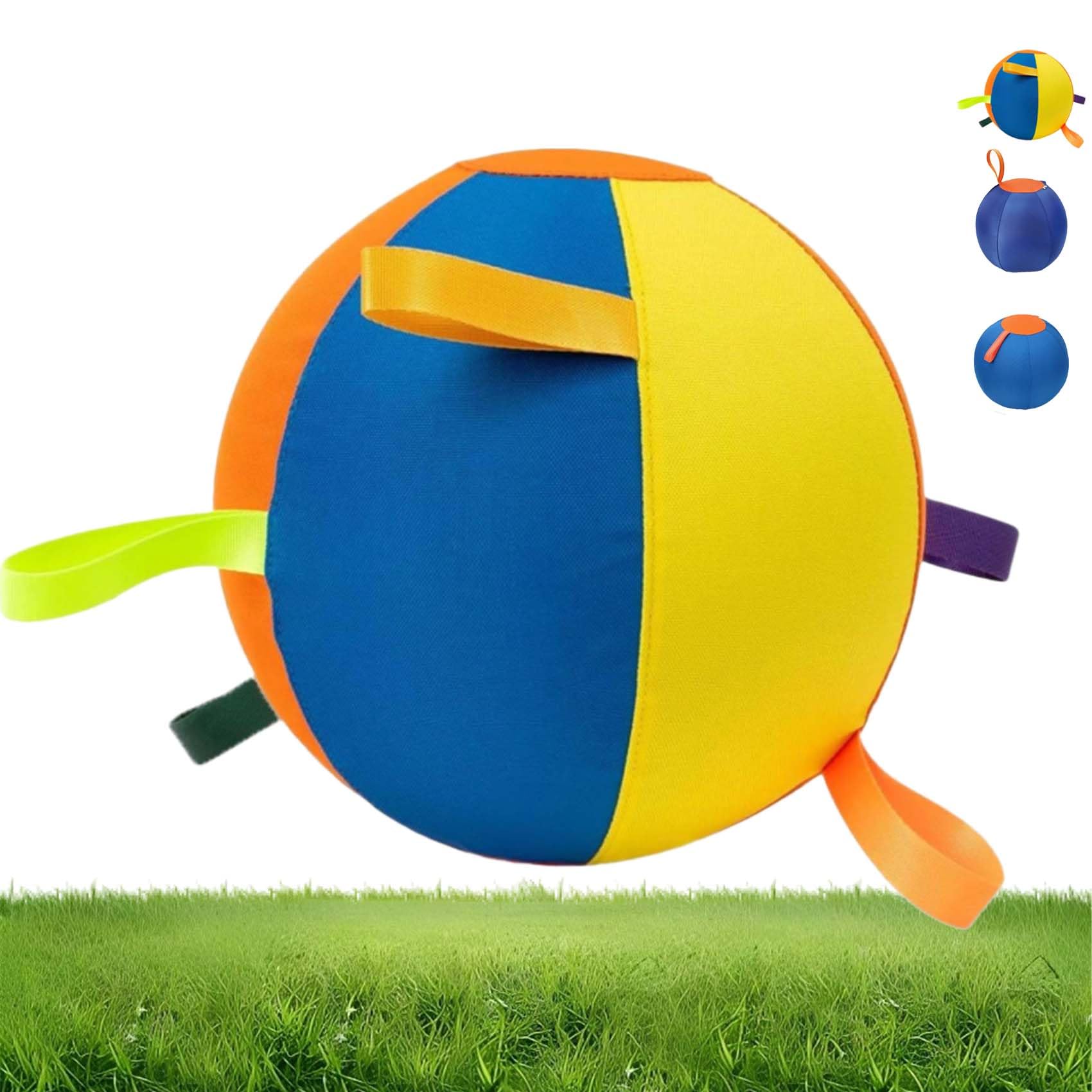 DZ'HUE Lentiva Norden Treibball– Aufblasbarer Herding Ball für mittlere & große Rassen, Kau- und kratzfester Hüteball mit Handschlaufe, Riesen Hundeball für Outdoor Training (Farbmuster,M-55cm)