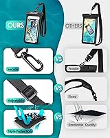 Vista 4 de Hiearcool Bolsa impermeable para teléfono, funda impermeable para teléfono, bolsa impermeable para teléfono celular debajo del agua, accesorios