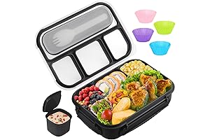 Black Bento Box: Leak-Proof Lunch Box for Kids and Adults
