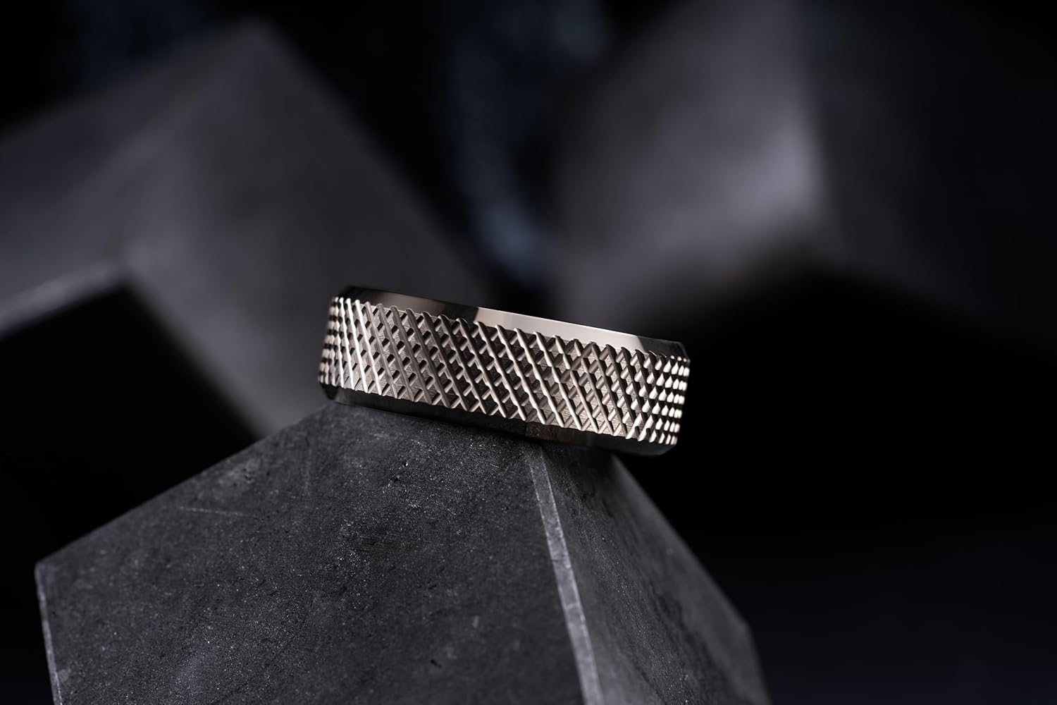 100S JEWELRY Knurl Tungsten Rings with Knurling Diamond Pattern Men Wedding Band 8mm wide Hypoallergenic Size 6-16
