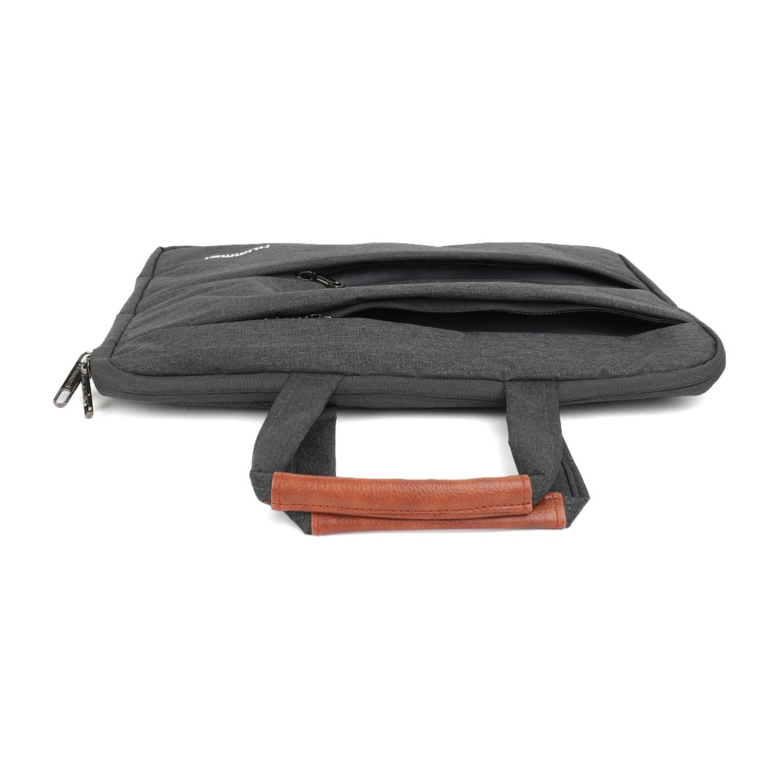 hummel Funda para portátil con asa, funda para laptop para hombres y mujeres, se adapta hasta 15.6 pulgadas, funda delgada y ligera para laptop y portátil con bolsillos, color gris
