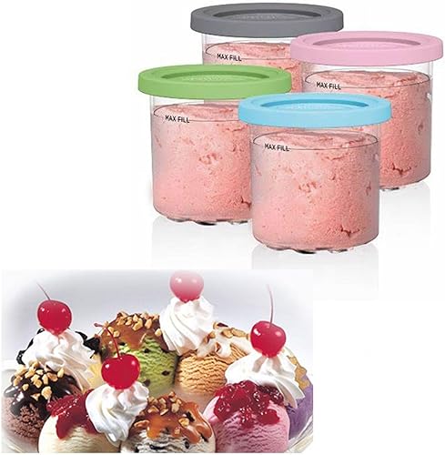VRINO Creami Deluxe Pints, for Ninja Creami Pints,16 OZ Pint Frozen Dessert Containers Bpa-Free,Dishwasher Safe for NC301 NC300 NC299AM Series Ice