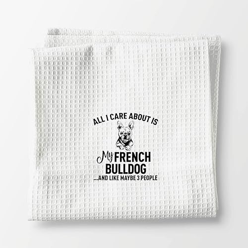 Miniatura 5 de All I Care About is My French Bulldog Kitchen - Paños de cocina, divertidos paños de té para cachorros, toallas de mano para baño y cocina, regalos