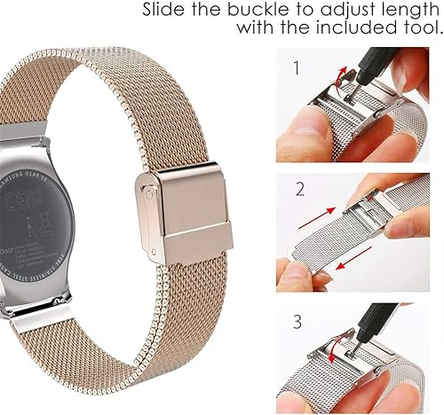 Miniatura 4 de Aliwisdom Correas de reloj de 0.709in, 0.787in y 0.866in, compatibles con relojes inteligentes o relojes tradicionales, correa universal de malla