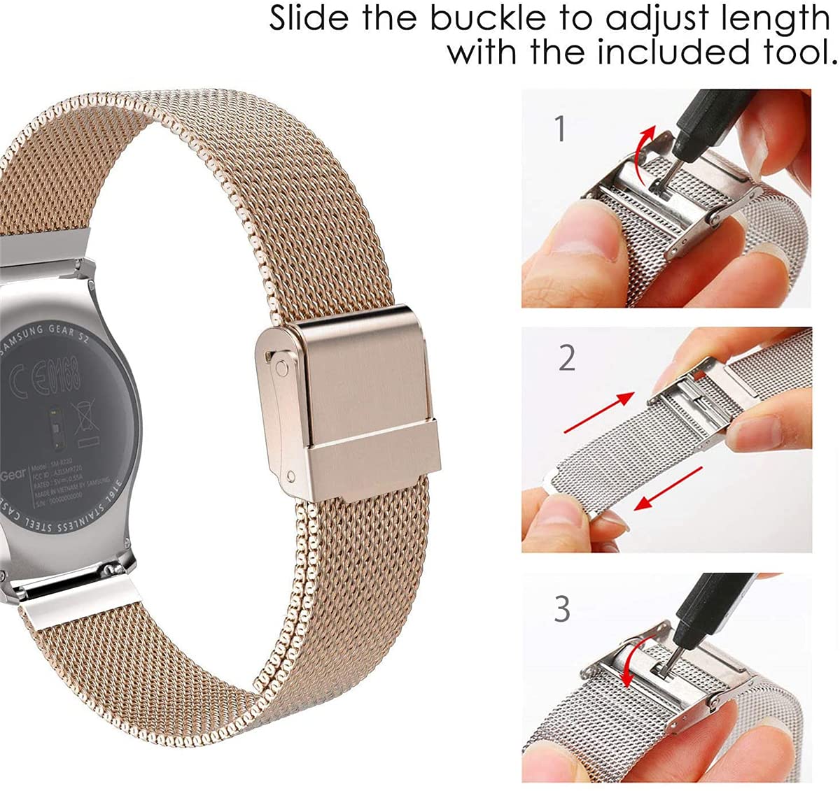 Aliwisdom Universal Ersatz-Armband 18/20/22 Mm - Edelstahl Mesh Band Mit Schnellverschluss