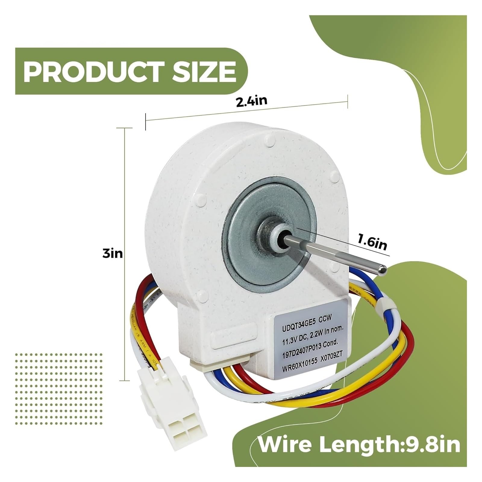 Motor De Ventilador De Refrigerador WR60X10209, Compatible Con GE, Reemplaza Al Condensador WR60X10155 WR60X10042