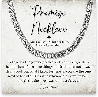 Promise Necklace For Him, Promise Necklaces Gift For Boyfriend, Birthday Valentines Jewelry Gifts For