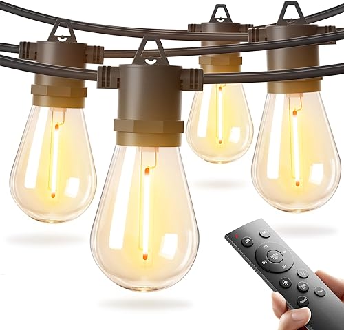 Miniatura 8 de addlon - Serie de luces LED para exteriores de 7.6 m con focos Edison irrompibles, cadena resistente a la intemperie y de grado comercial, luces
