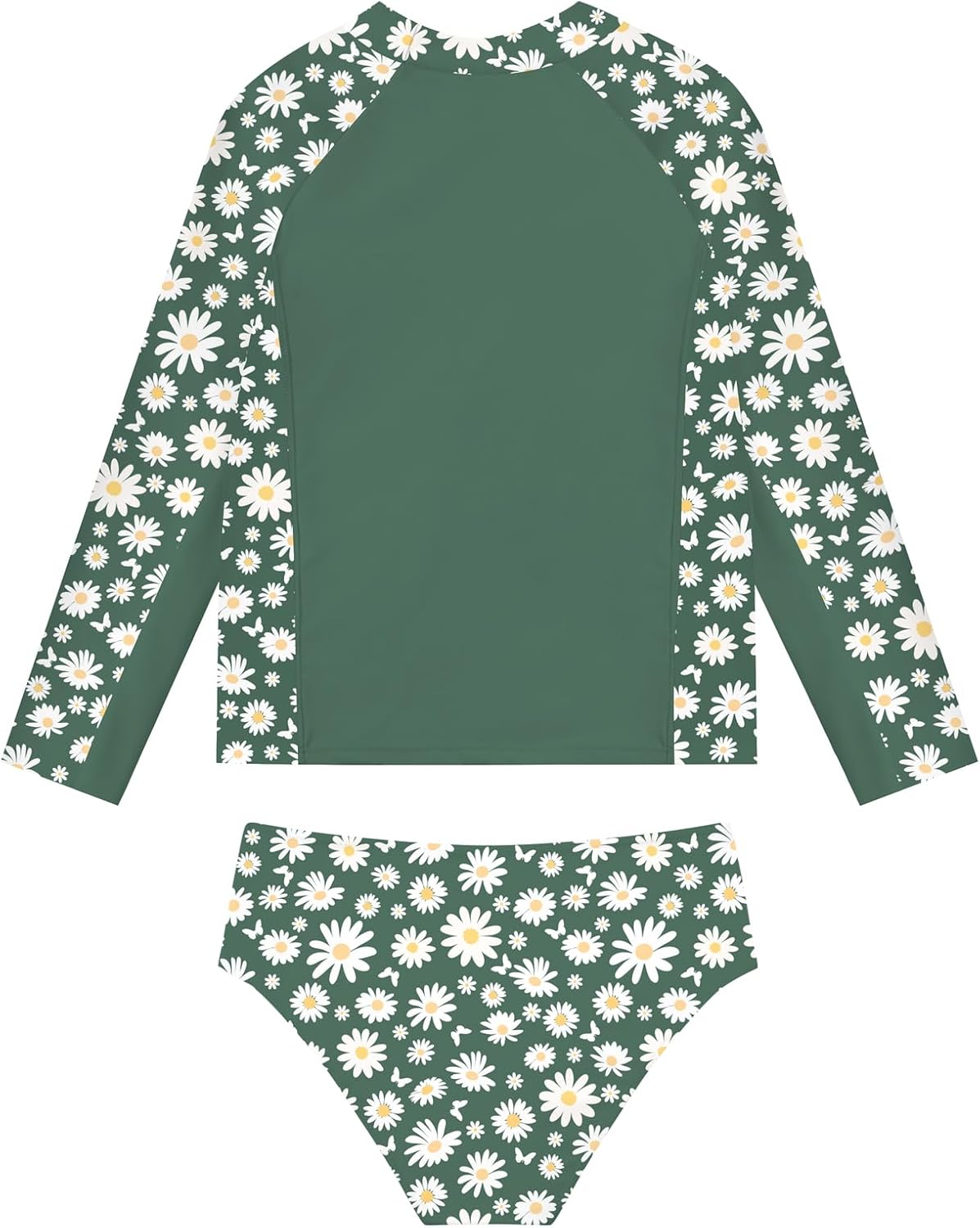 Vogseek Girls 2 Piece Swimsuits Long Sleeve Rashguard Bathing Suits Size 5-12Y - Image 3