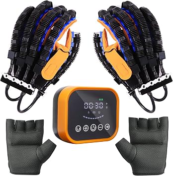 GOURIXIN Rehabilitation Robot Gloves for Both Hands, Rechargeable Stroke Hand Recovery Device, Five-Finger Hand Function Training, Strength Adjustable, 3 Modes
