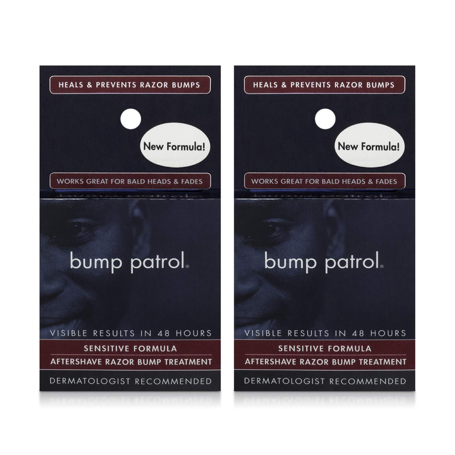 Bump Patrol Sensitive Strength Aftershave Formula - Gentle After Shave Solution Eliminates Razor Bumps and Ingrown Hairs - 0.5 Ounces 2 Pack