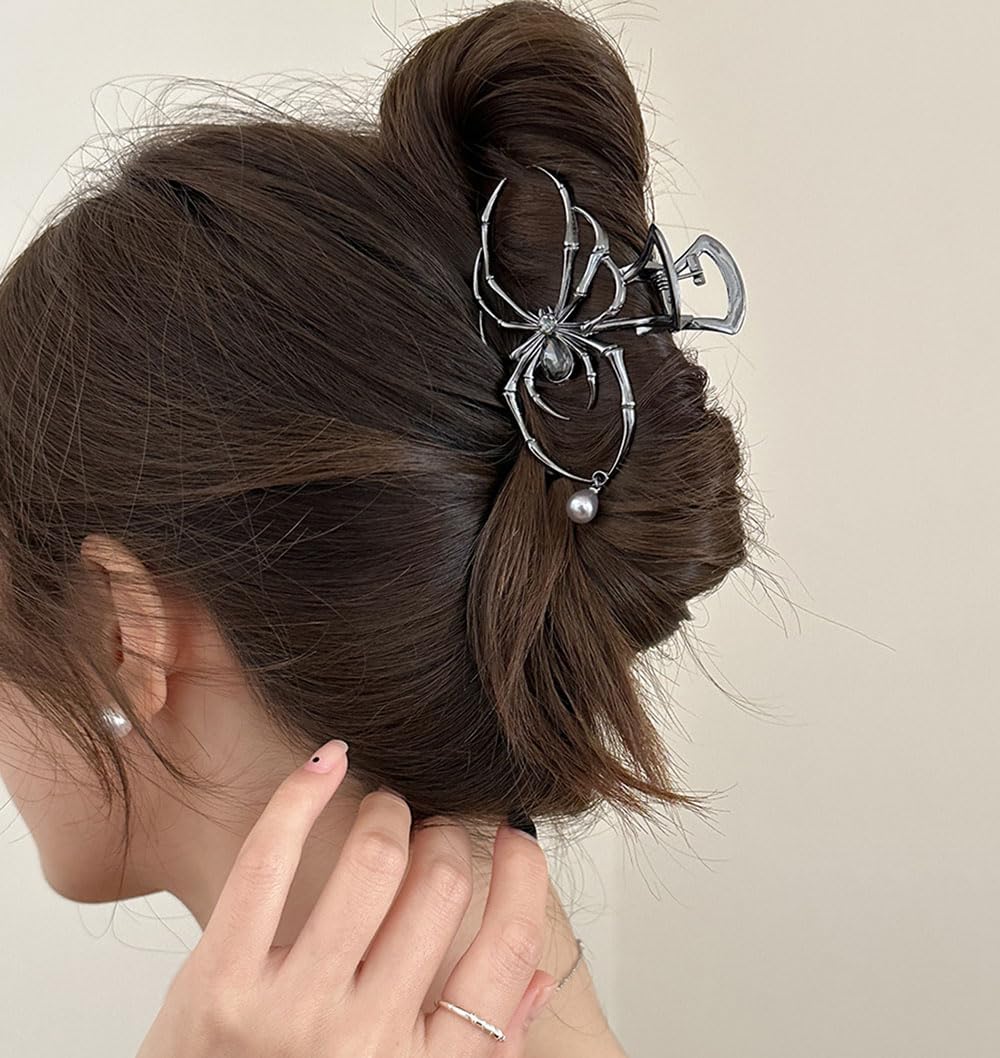 Amazon.com : Spider Hair Barrette - Black Metal Alloy with  display picture 3