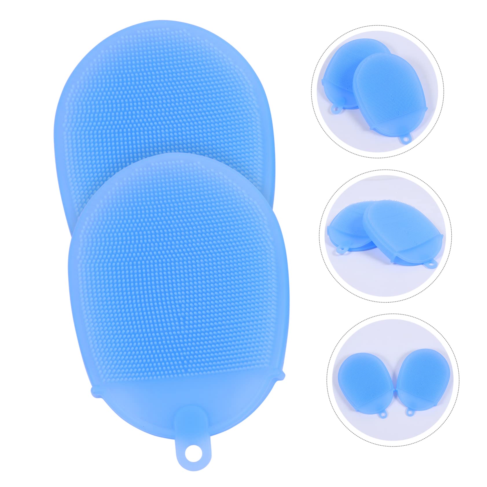 2piezas Cepillos De Silicona Para Baño Exfoliantes Para Cuerpo y Masaje De Cabelludo Herramientas De Limpieza Para Bebés y Adultos Baño Familiar y Uso Piscinas