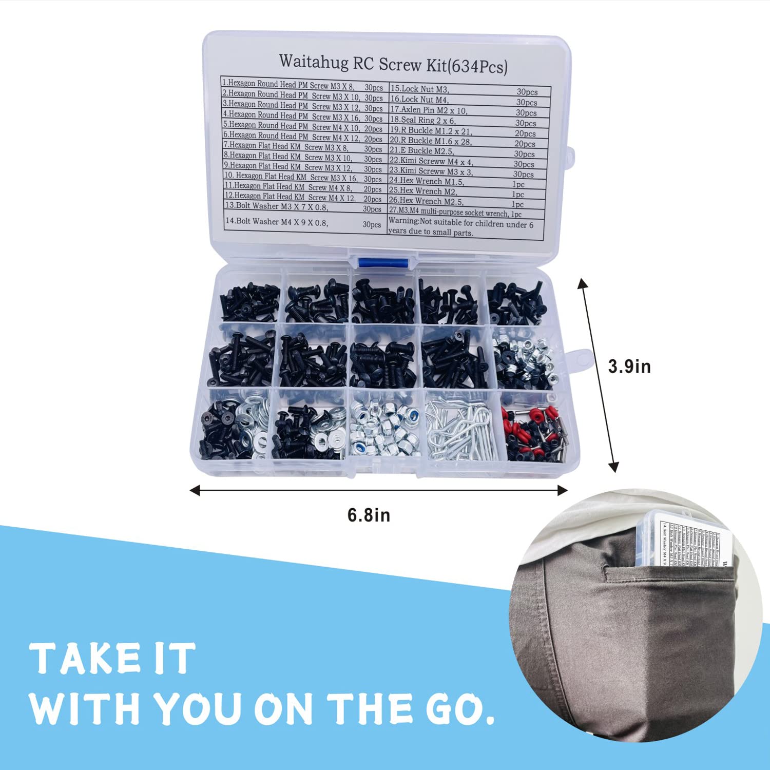 RC Car Repair Tool Set-634 Pcs Screw Kit-360 Degree Rotation Liftable Repair Workbench-32 Pcs Screwdriver Set-1/16 1/12 1/10 1/8 All Kinds of Remote Control Trucks - Image 3
