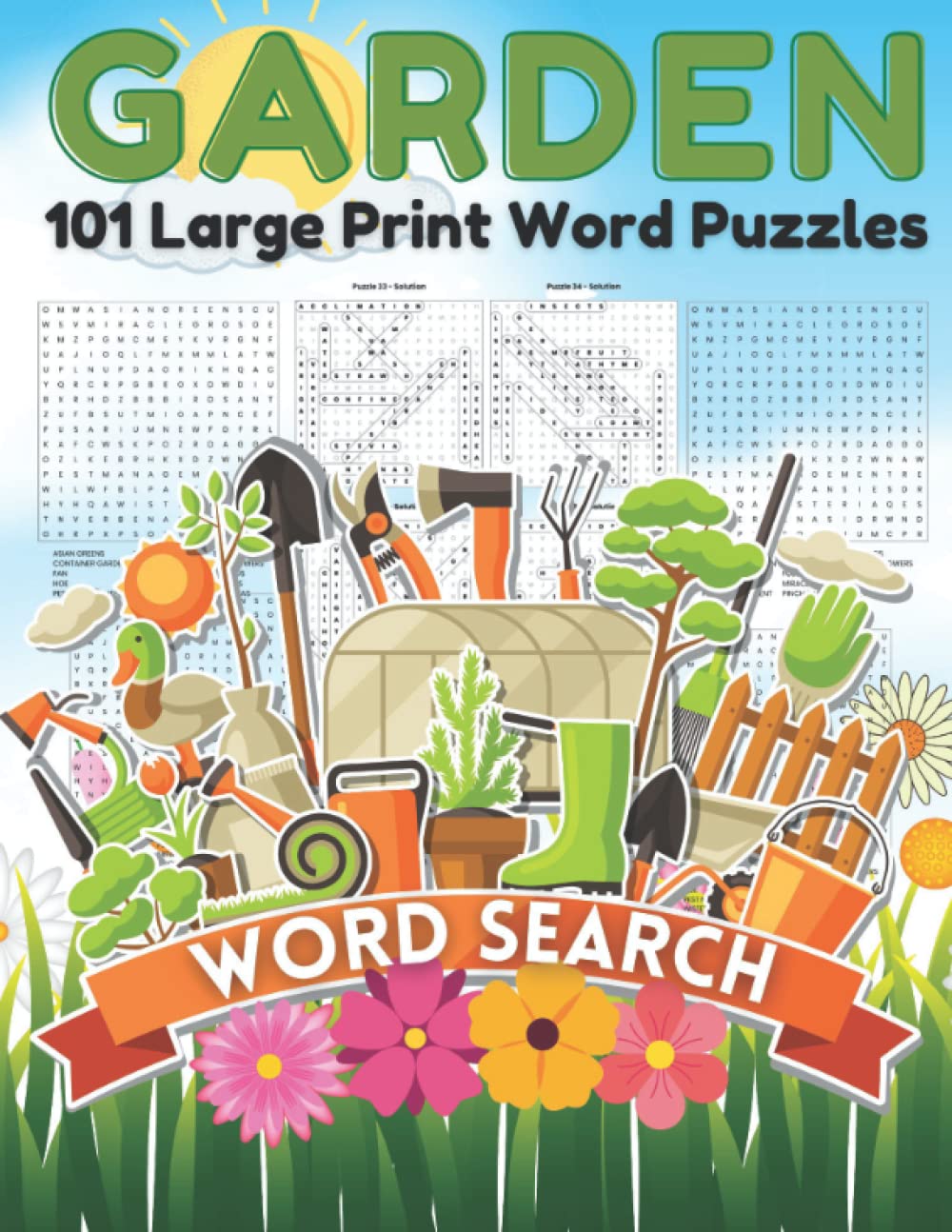 Garden Word Search Book With Over 1500+ Words to Find: 101 Large Print Word Puzzles for Kids, Adults, and Seniors to Improve Vocabulary and Relax