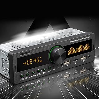 Car Stereo System, Plug in Multifunctional Car Radio Receiver, BT Audio Hands Free Calling and Voice Navigation, Built in Dual USB 2.0 MP3 Player APE WMA WAV FLAC TF AUX in