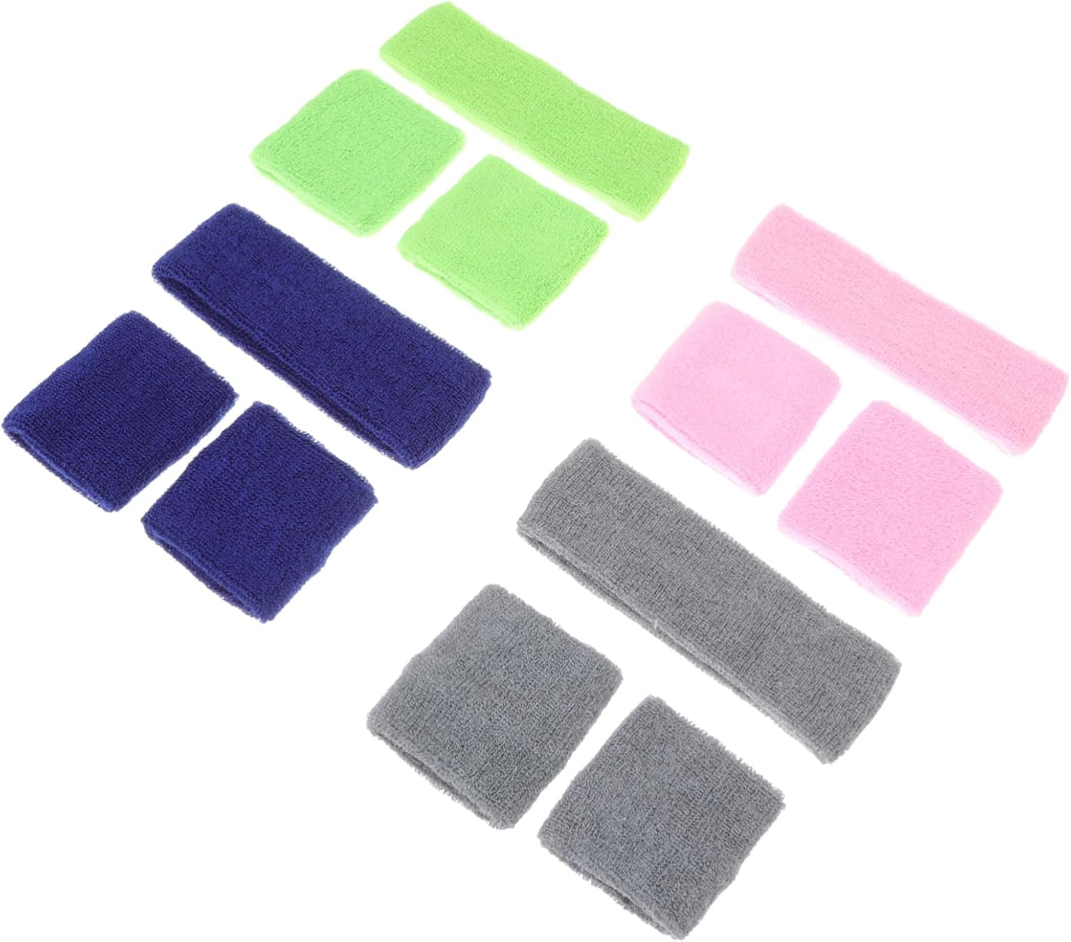 4sets Boy Girl Sweatband Colorful Headbands Wristbands for Boys and Girls and for Sports and Outdoor Activities Comfortable Moisture-Wicking Material