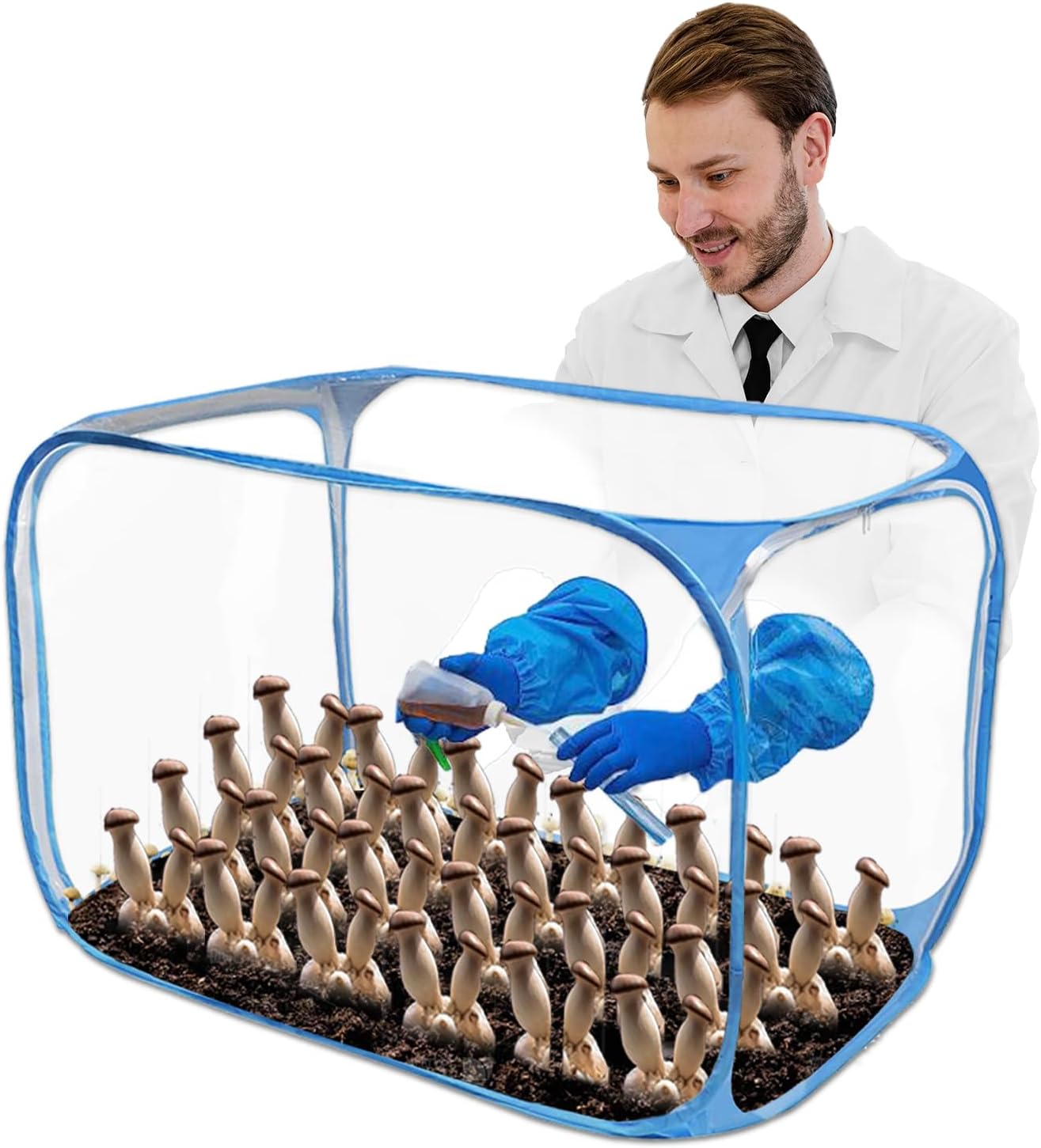 Mushroom Still Air Box 35.5x23.5x23.5 Inches, Collapsible Mycology Fume Hood, Portable Mushroom Grow Tent for Home Growers & Mycology Enthusiasts