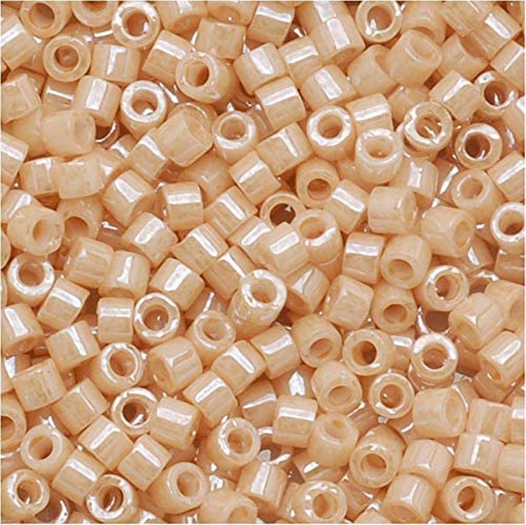MiyukiDelica Seed Beads – Size 11/0 (1.6 mm), DB0205, Ceylon Beige, 7.2 g, Approx. 1440 Beads, Made in Japan