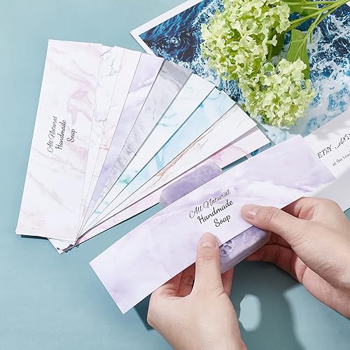 Miniatura 5 de PH PandaHall 90 envoltorios de jabón de mármol, 9 estilos de embalaje de jabón, papel de envoltura de jabón, cinta de papel de jabón vertical,