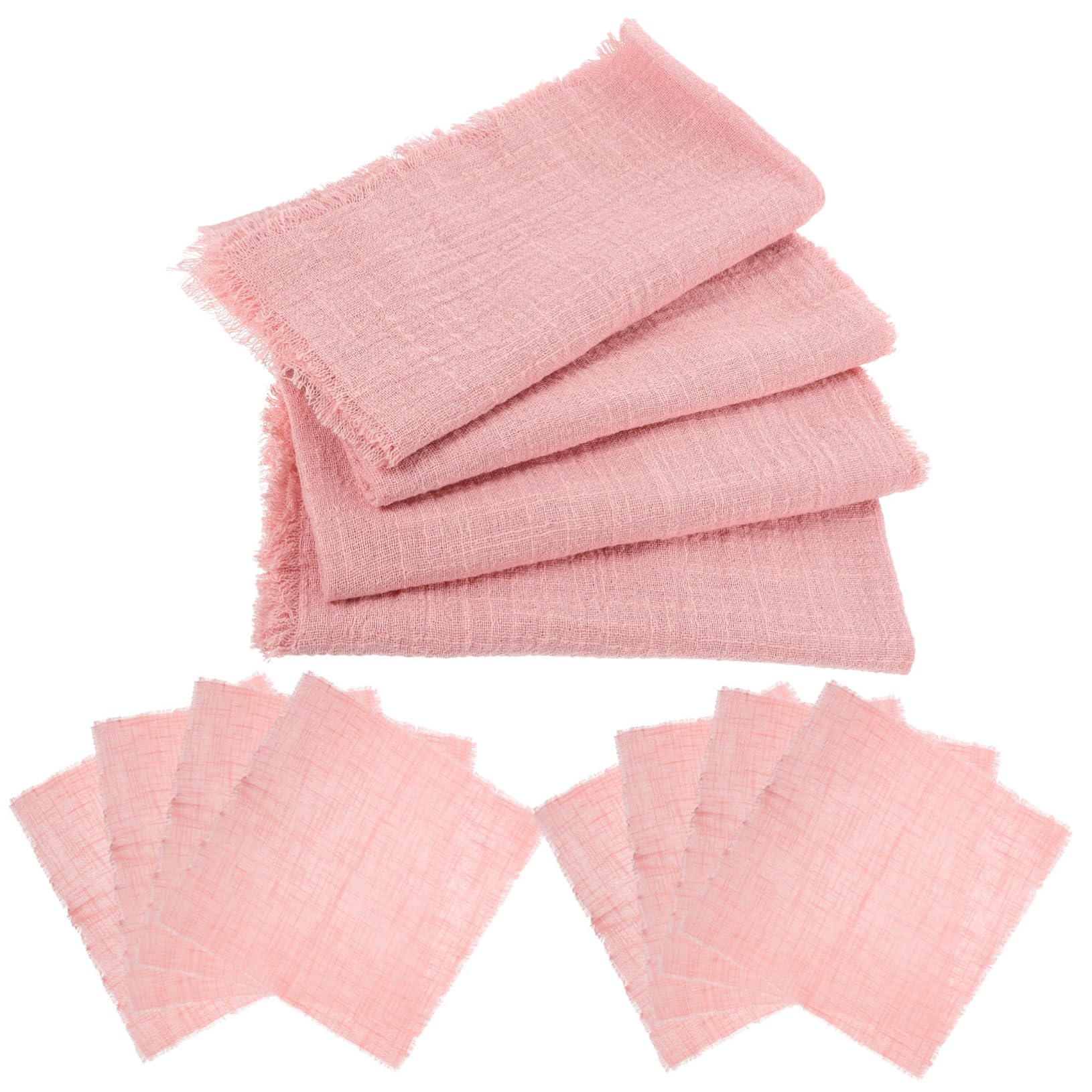 Serviettes en coton et lin réutilisables en lot de 12 pour décoration de table de mariage