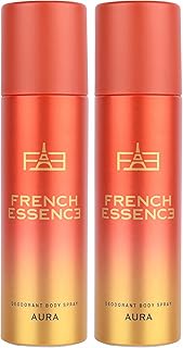 FRENCH ESSENCE Deodorant Spray Perfume/Deodorant for women/women Deodorant/Body Spray for women,Long Lasting Fragrance, Fresh Scent (Aura) 150ml Each - Pack of 2