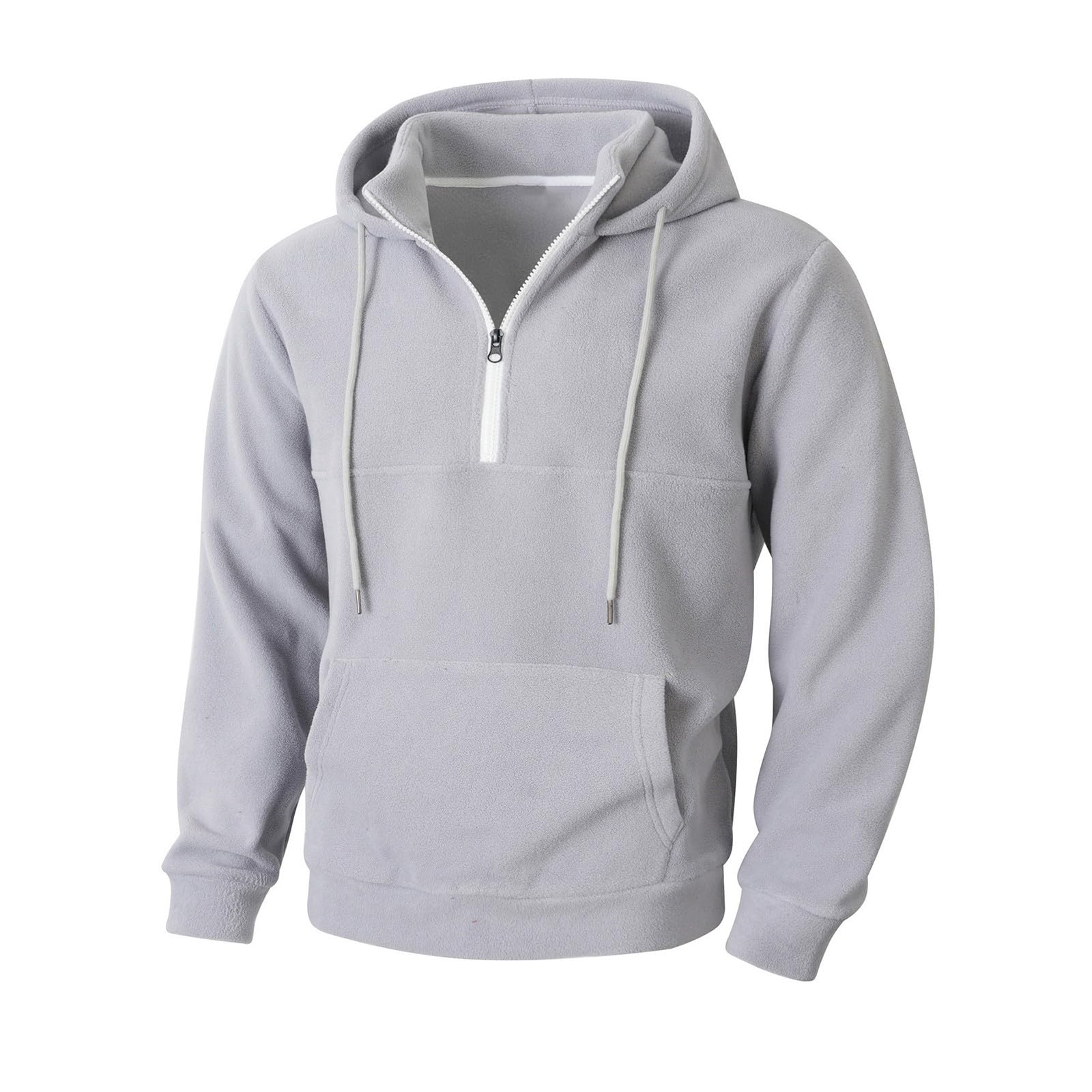 Ropa Anti UV Hombre Sudadera con Capucha Y Cremallera De Un para Hombre, Forro, Manga Larga, Estilo Oversize, Cálida, Bolsillo. Sudaderas Azul (Light Ashy, XXXL) Deporte Cortavientos