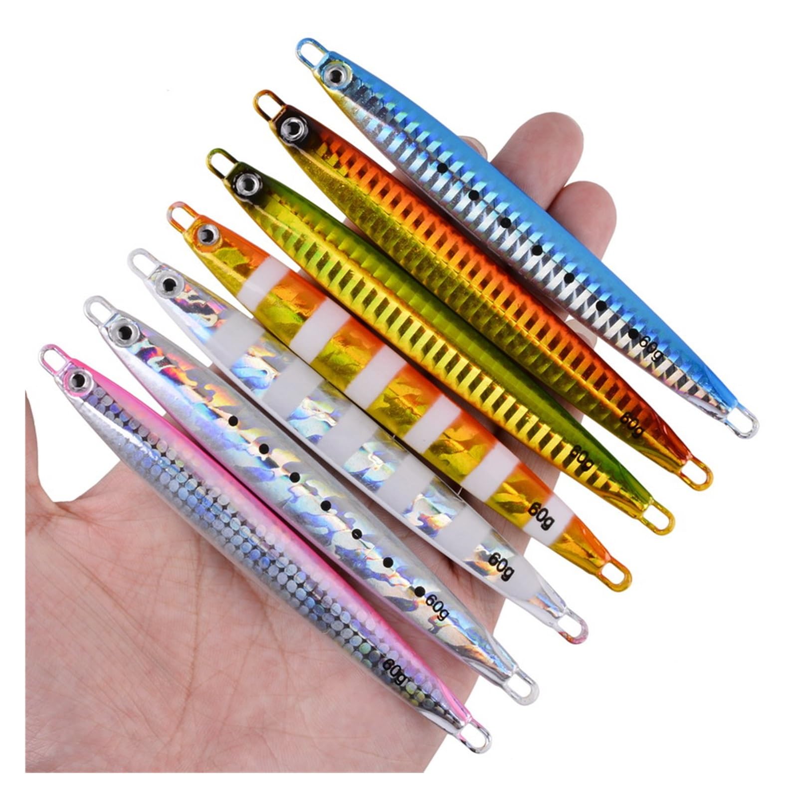 XILILHC 7 Pz/Set Super Slim Metal Casting Jigs 10G 20G 30G 40G Shore Drag Cast Cucchiaio da Jigging Richiamo di Pesca in Zinco Esca Artificiale Attrezzatura
