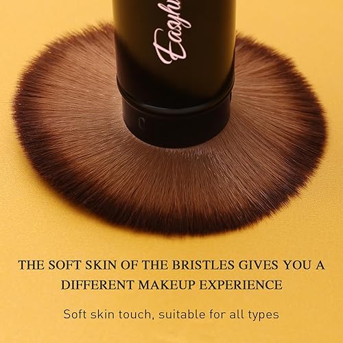 Miniatura 7 de Brochas de maquillaje retráctiles Kabuki, juego de 2 brochas para rubor, pinceles portátiles para polvo con parte superior plana y en ángulo para