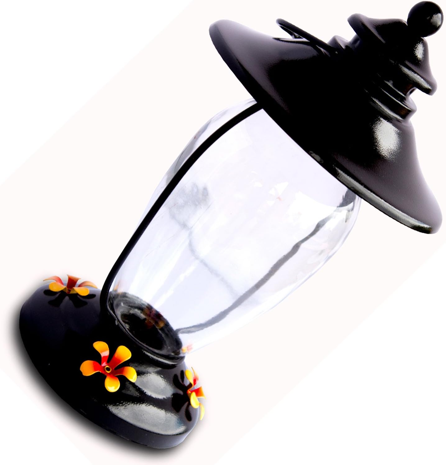 Best Hummingbirds Feeder in Dark Bronze with 4 Nectar Feeders in Classic Lantern Design - Great Gift for Hummer Lovers Guarantee! (Newest Model)