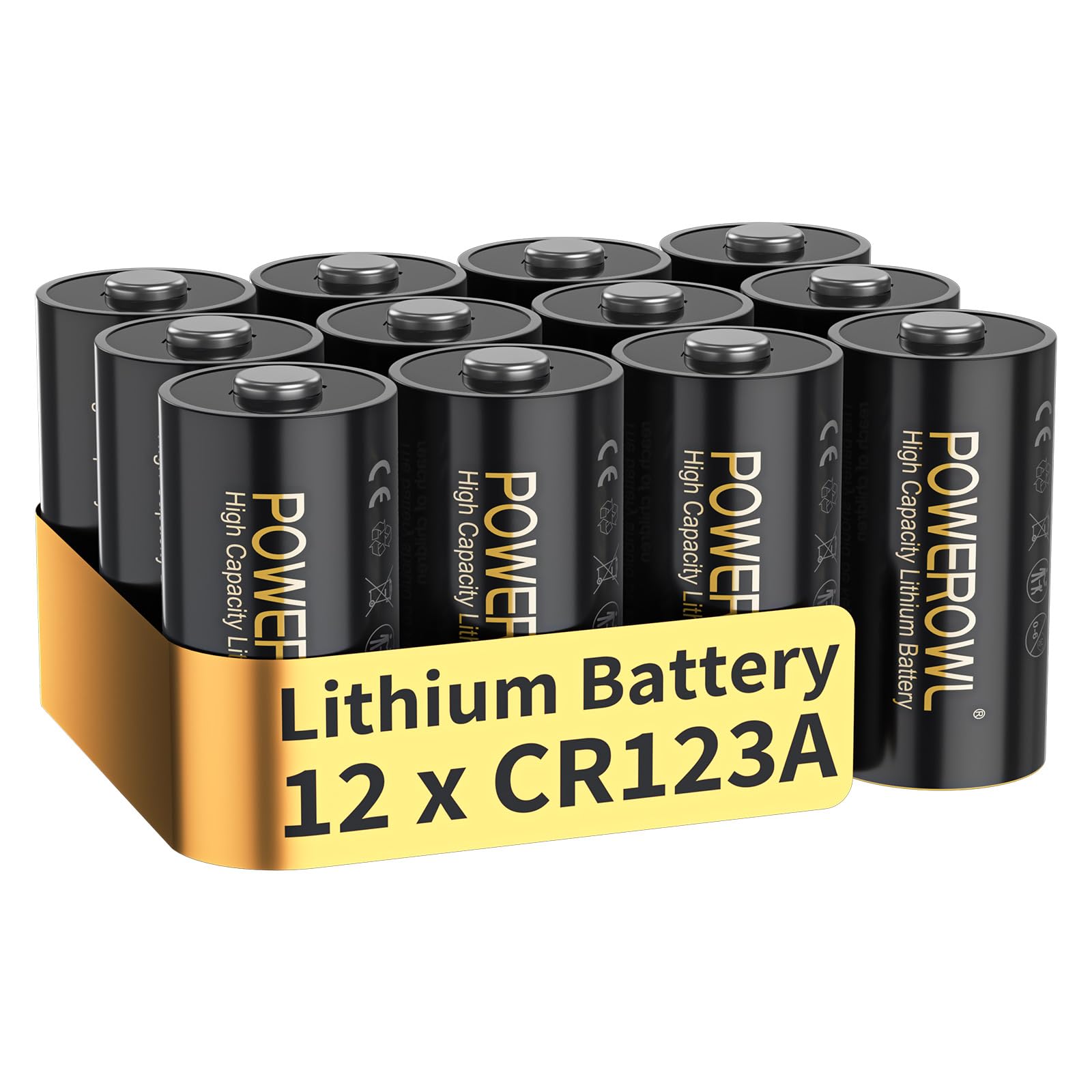 POWEROWL CR123A 3V Lithium Battery, 8 Pcs 123 Batteries (CR123 / CR123A / CR17345)) for Sensors, Keyless Locks, Photo Flash and Flashlights - (Non-Rechargeable)-image-23