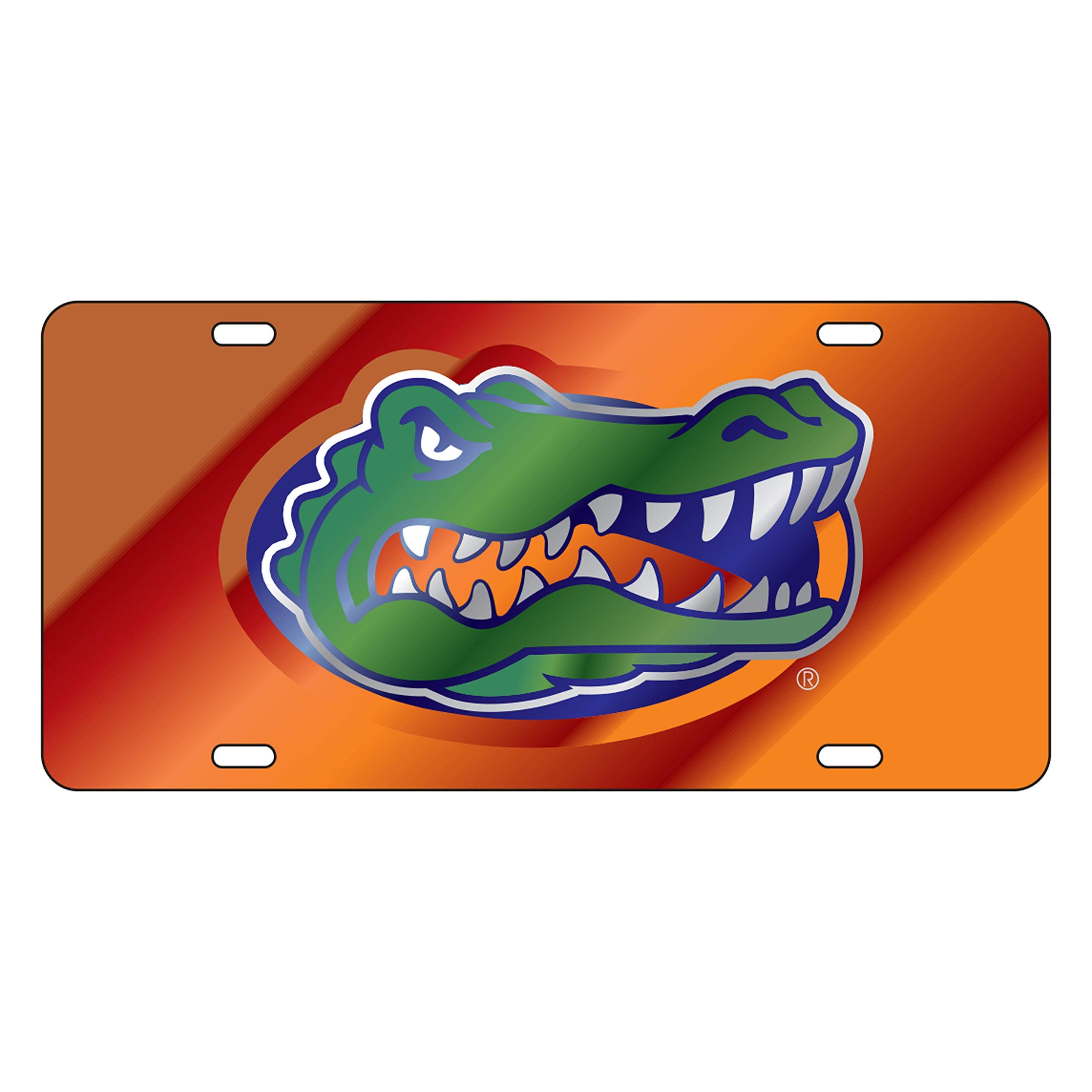 Florida Gators Laser Cut Inlaid Orange Mirror Plate w/Gator Head