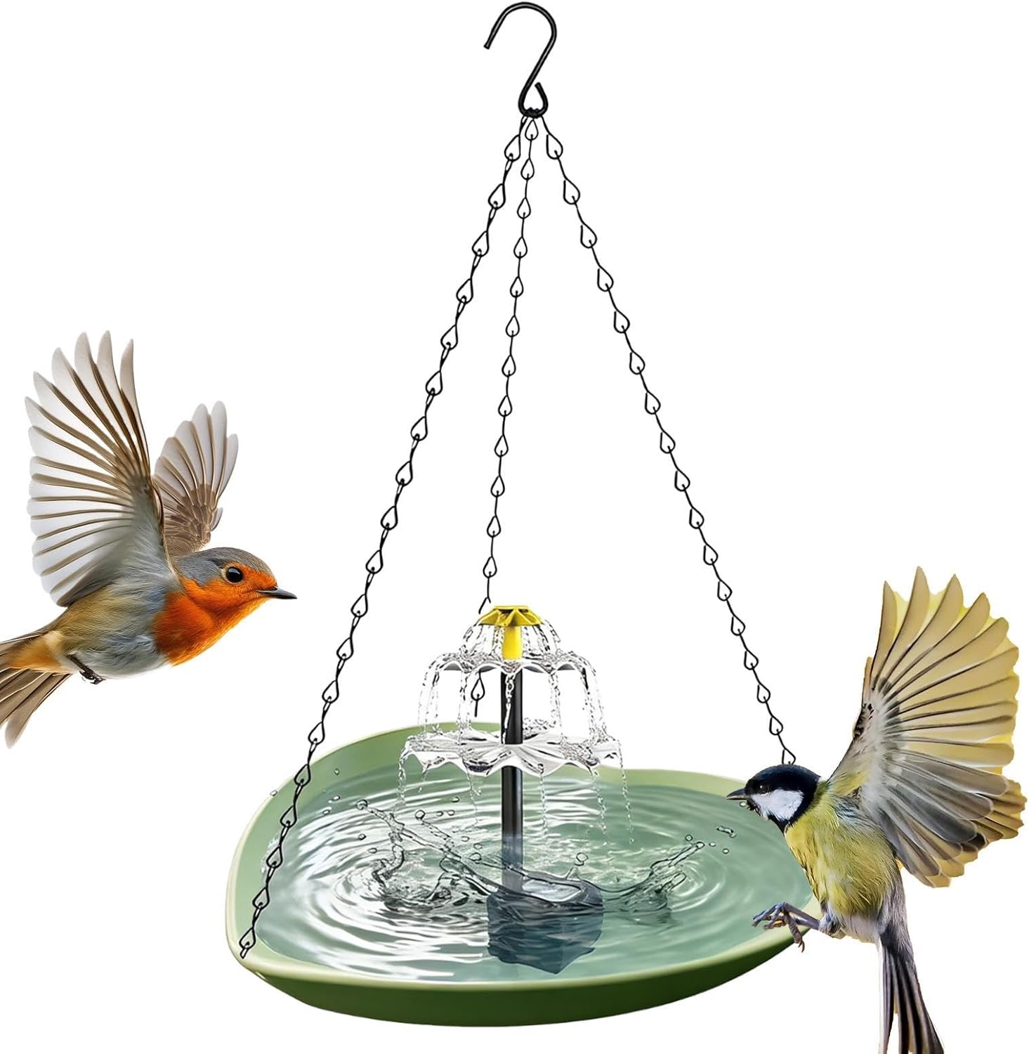Outdoor Water Feature - 25x25x6cm Solar Garden Fountain, Sparrow waterrs Fountains, Heart Shape Fountains, Bird Bath Water Fountain for Garden Ponds Pool Patio Lawn Yard Macaws Sparrow Parakeets