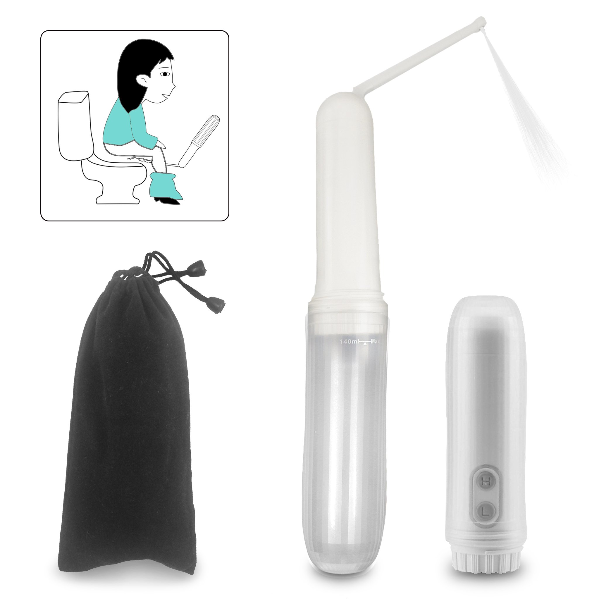 Electric Portable Bidet Sprayer for Baby Wash, Personal Care, Disability, Traveling, Outdoors, Nozzle 180 Degree Adjustment (Water Capacity: 215ml)