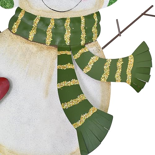 Vista 3 de Morning View Letrero navideño de muñeco de nieve para patio, decoración de jardín de Navidad al aire libre, estacas de muñeco de nieve, adornos