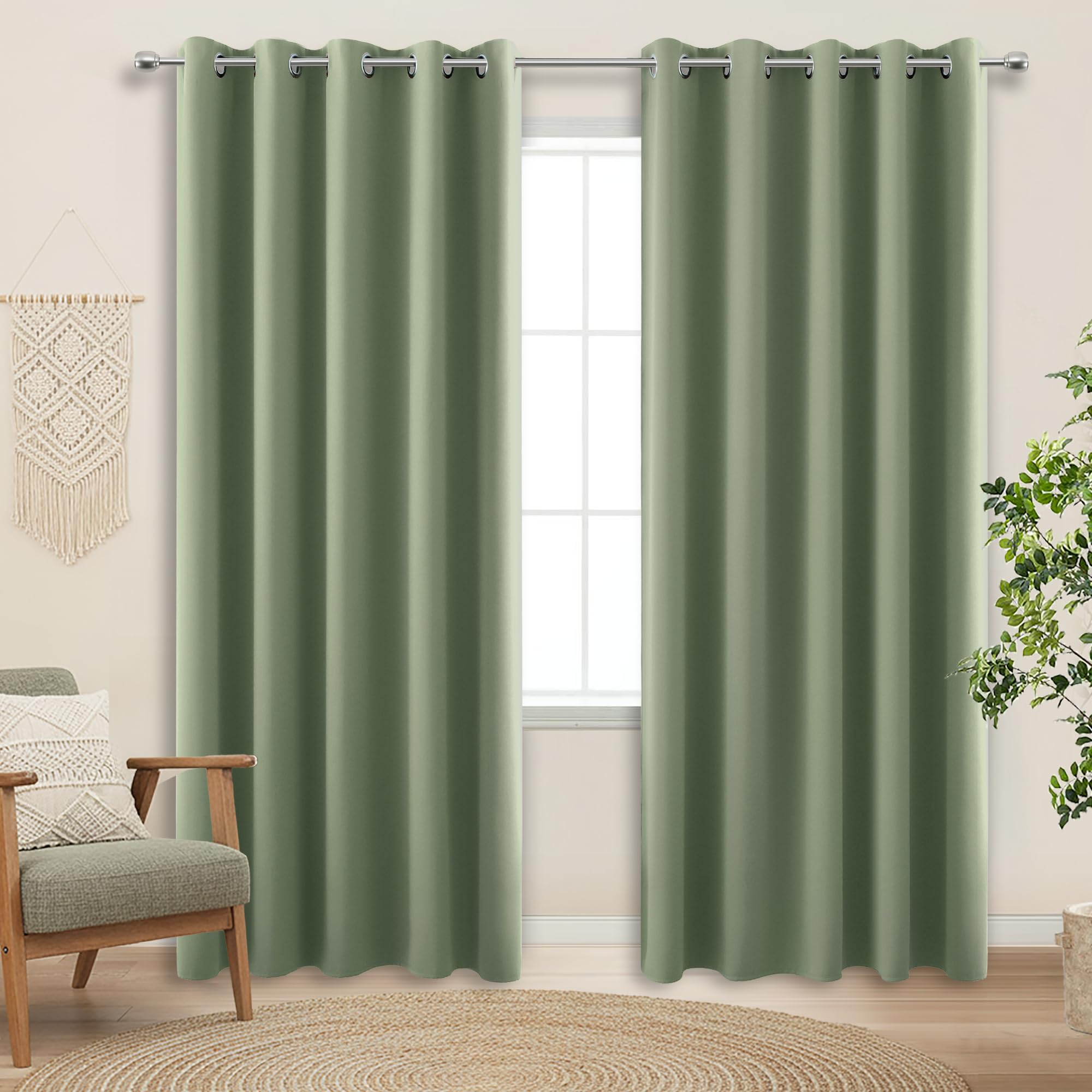 KOUFALL Sage Green Blackout Curtains 72x84 Inch Length for Bedroom-picture-18