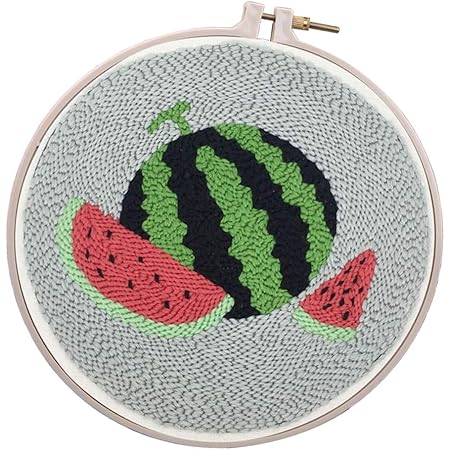 Amazon Chiwanji 刺繍スターターキット 毛糸刺繍 毛糸用パンチニードル 可愛い図案 刺繍枠 綿土台布 初心者にも人気 全6選択 C1021 刺しゅうキット 通販