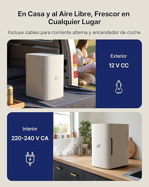 Upstreman Mini Nevera 13 litros, 12V 220V Fridge Portatil para Habitacion Oficina Coche Caravanas Camping, Función Enfriamiento y Calentamiento, para Skincare Red Bull Cosmeticos Coca Cola, TR13 - 5
