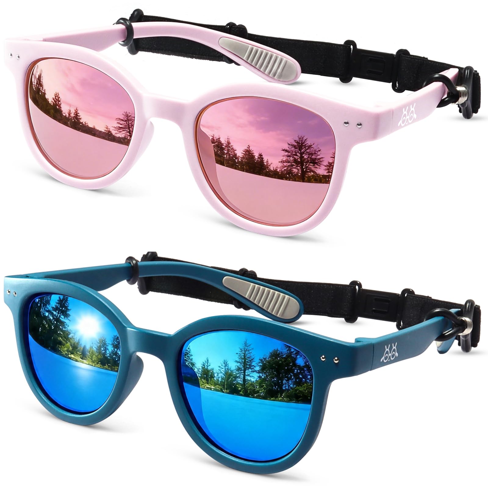 Toddler Kids Sunglasses for Boys Girls Age 2-12 Polarized UV400 with Strap